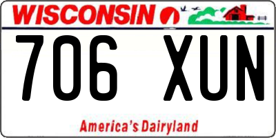 WI license plate 706XUN