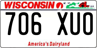 WI license plate 706XUO