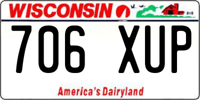 WI license plate 706XUP