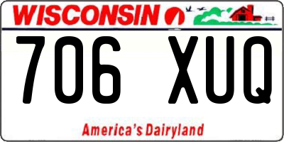 WI license plate 706XUQ