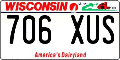 WI license plate 706XUS
