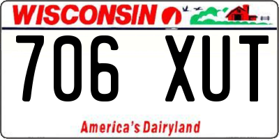 WI license plate 706XUT