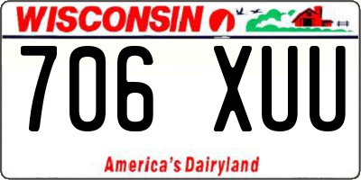 WI license plate 706XUU