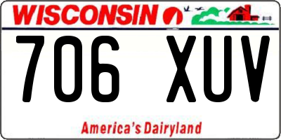 WI license plate 706XUV