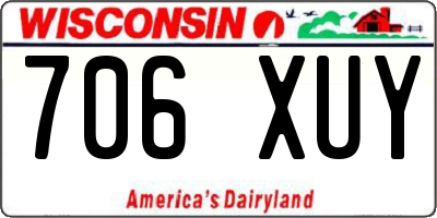 WI license plate 706XUY