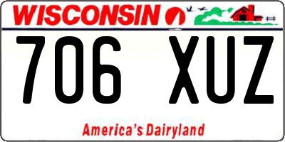 WI license plate 706XUZ