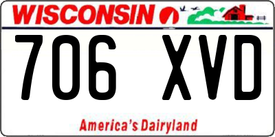 WI license plate 706XVD