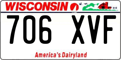 WI license plate 706XVF