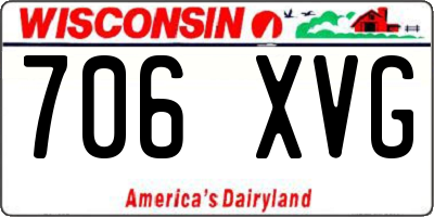WI license plate 706XVG