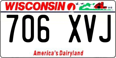 WI license plate 706XVJ