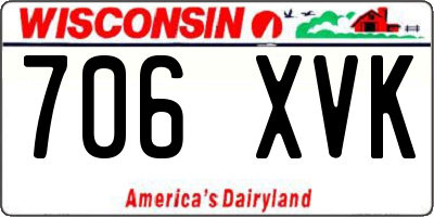 WI license plate 706XVK