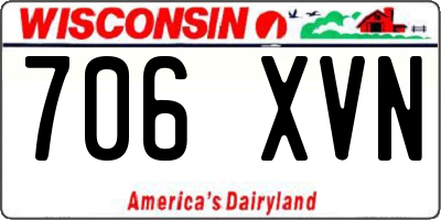 WI license plate 706XVN