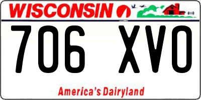 WI license plate 706XVO