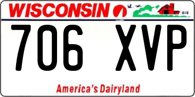 WI license plate 706XVP