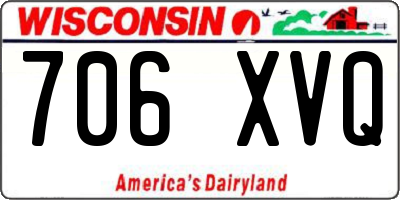 WI license plate 706XVQ