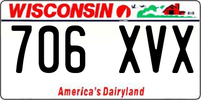 WI license plate 706XVX