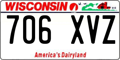 WI license plate 706XVZ