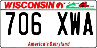 WI license plate 706XWA
