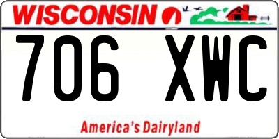 WI license plate 706XWC