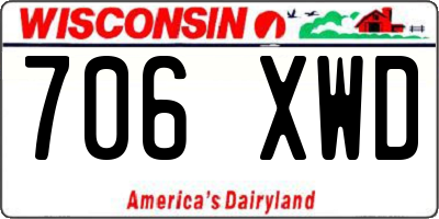 WI license plate 706XWD
