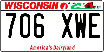 WI license plate 706XWE