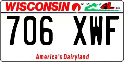 WI license plate 706XWF