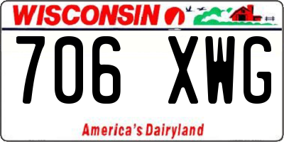 WI license plate 706XWG