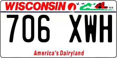 WI license plate 706XWH