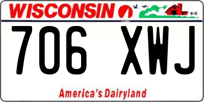 WI license plate 706XWJ