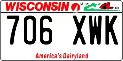 WI license plate 706XWK