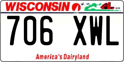 WI license plate 706XWL