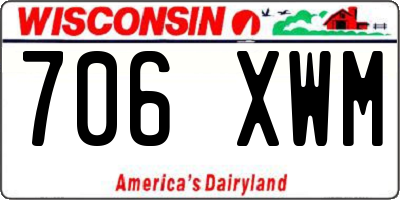 WI license plate 706XWM