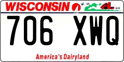 WI license plate 706XWQ