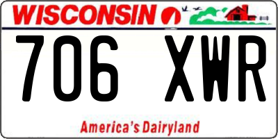 WI license plate 706XWR