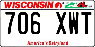 WI license plate 706XWT