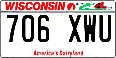 WI license plate 706XWU