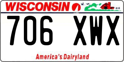 WI license plate 706XWX