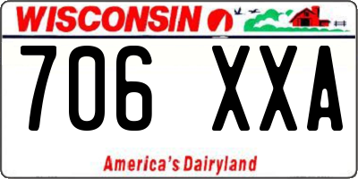 WI license plate 706XXA