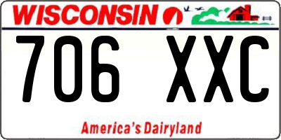 WI license plate 706XXC