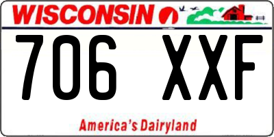 WI license plate 706XXF