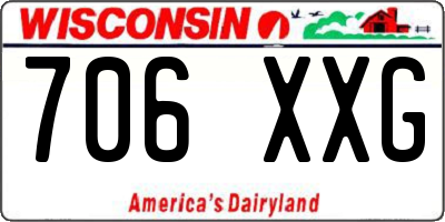 WI license plate 706XXG