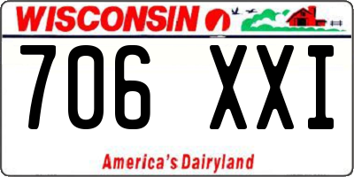WI license plate 706XXI