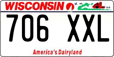 WI license plate 706XXL
