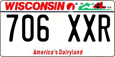 WI license plate 706XXR