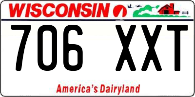 WI license plate 706XXT