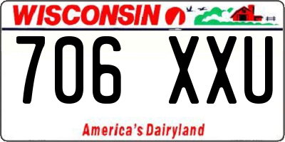 WI license plate 706XXU