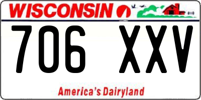 WI license plate 706XXV