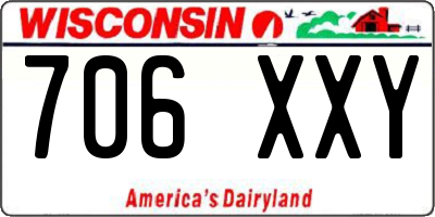 WI license plate 706XXY
