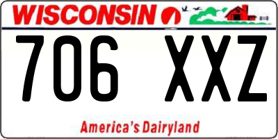 WI license plate 706XXZ