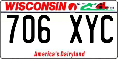 WI license plate 706XYC